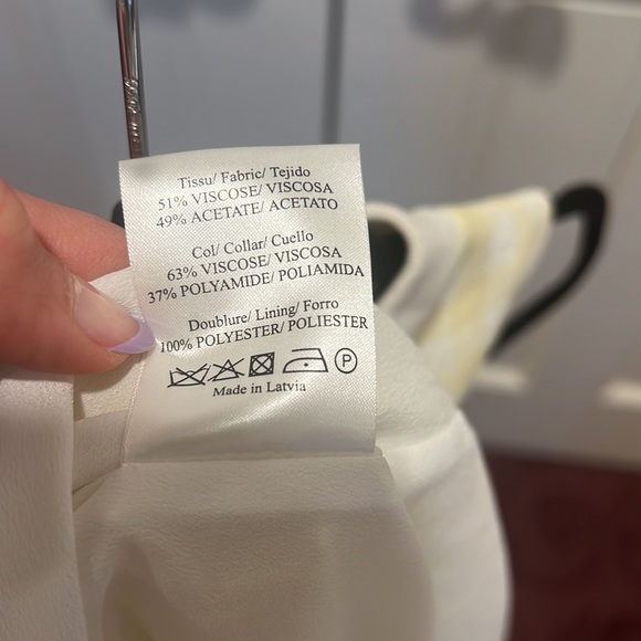 Sandro Paris yellow gingham dress with white collar - Picture 4 of 5